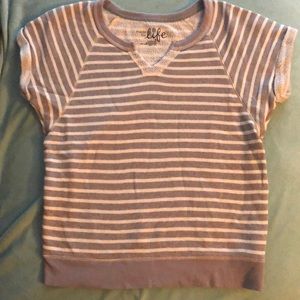 Casual striped V-neck top